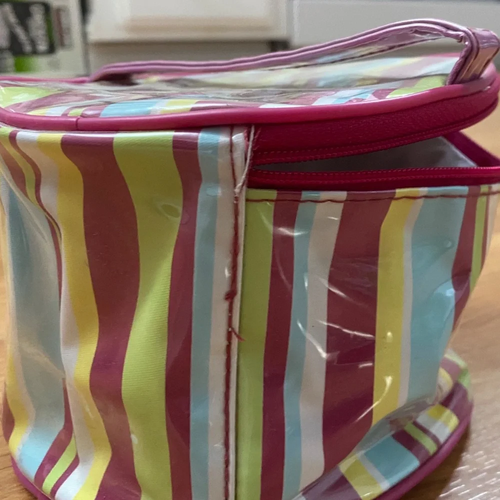 Striped Round Cosmetics Bag by Glamour